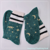 Wholesale hot salefeather yarn cosy sock moon and star design home sock fashion women kids socks 