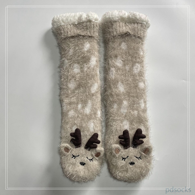Wholesale Sherpa Socks Long Feather Yarn Cosy Double Layer Floor Socks Home Socks 