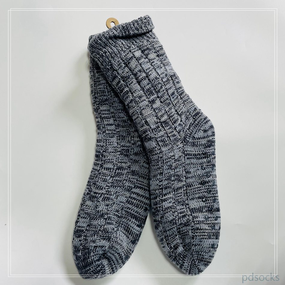 Wholesale mens Knitted Slipper Home Socks Cosy Double Layer Thick Warm Sock
