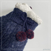 Wholesale Knitted Slipper Home Socks Cosy Double Layer Thick Warm Sock blue 