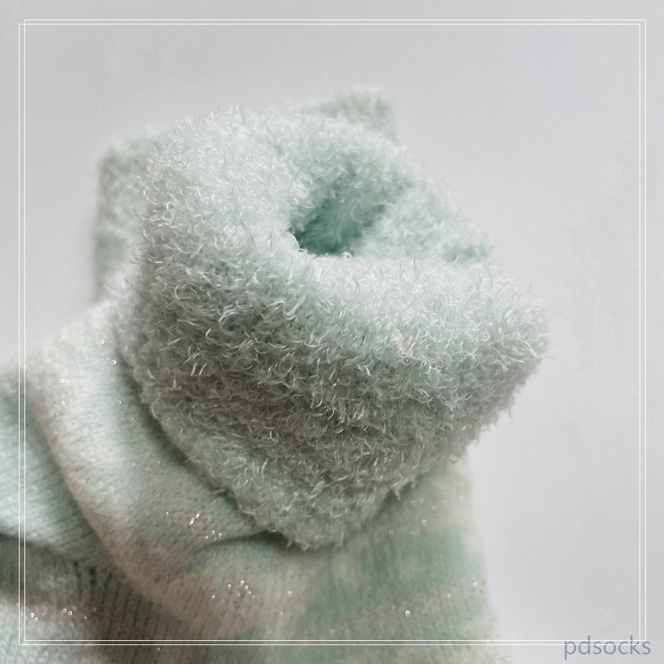 Wholesale double layer cosy sock feather yarn inside knitted home sock 