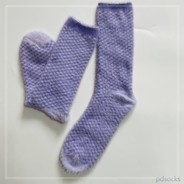 Wholesale Imitated mink cashmere knitted fashion socks soft and warm 