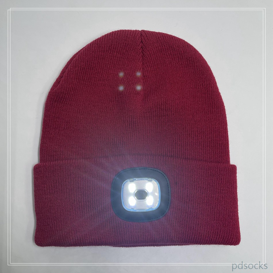 New warm ski cap with lights accept custom 
