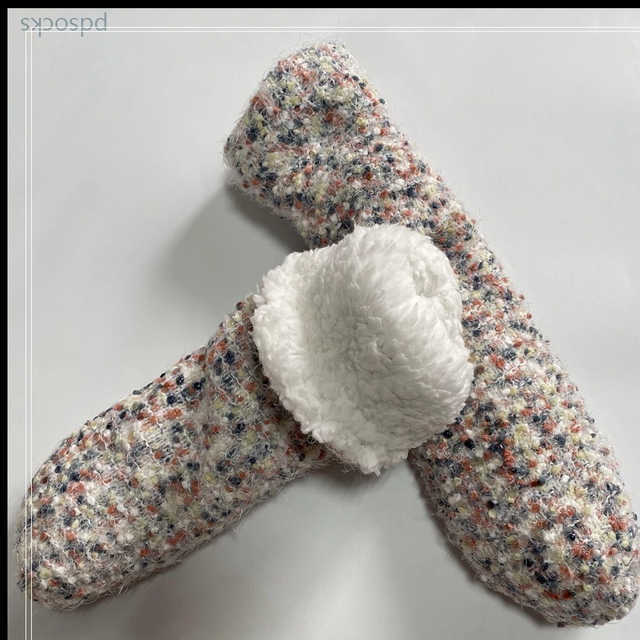 Wholesale kinckebocker yarn Sherpa Socks Double Layer Home Socks Non-slip Winter Floor Socks 