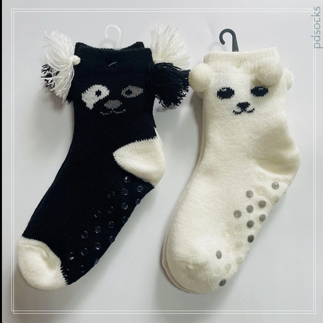 Wholesale double layer kids home socks knitted socks