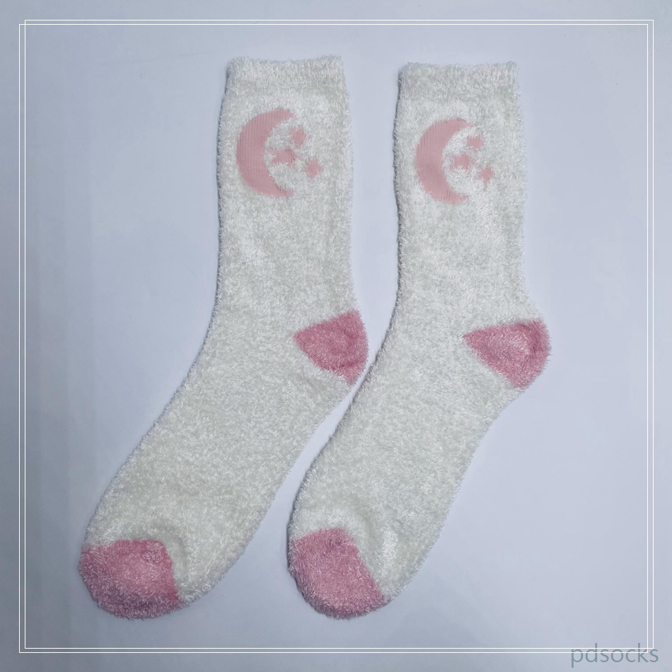 Women star Fluffy Socks Feather Yarn Cosy Sock Home Sock