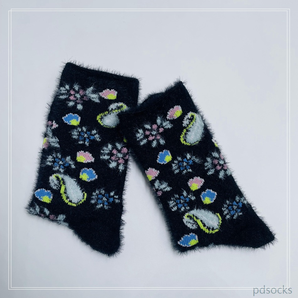 HOT Sale Women Girls Medium Feather Fuzzy Cosy Socks Home Socks Fuzzy Sock 