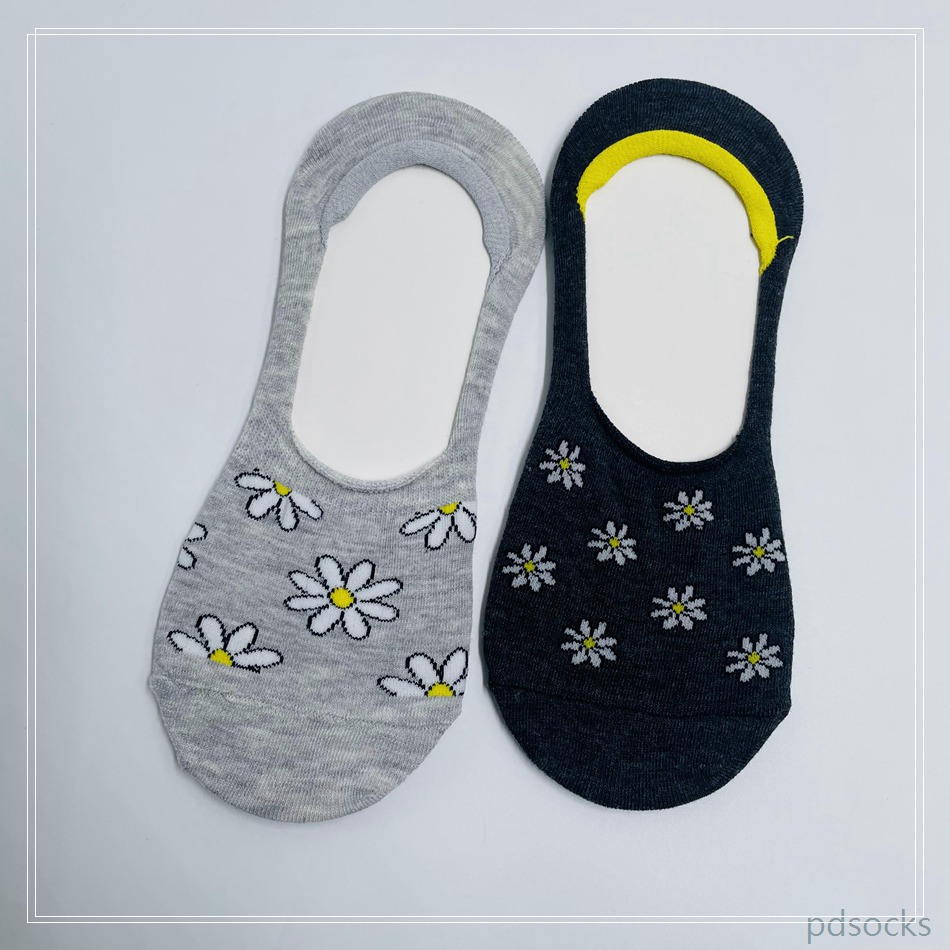 Wholesael adult cotton summer invisible socks girls fashion flower invisible cotton socks