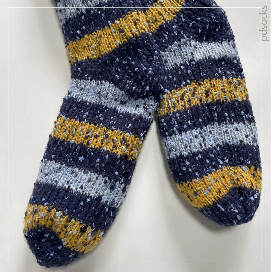 Wholesale colored dot yarn Knitted Slipper Home Socks Cosy Double Layer Thick Warm Sock stripe 