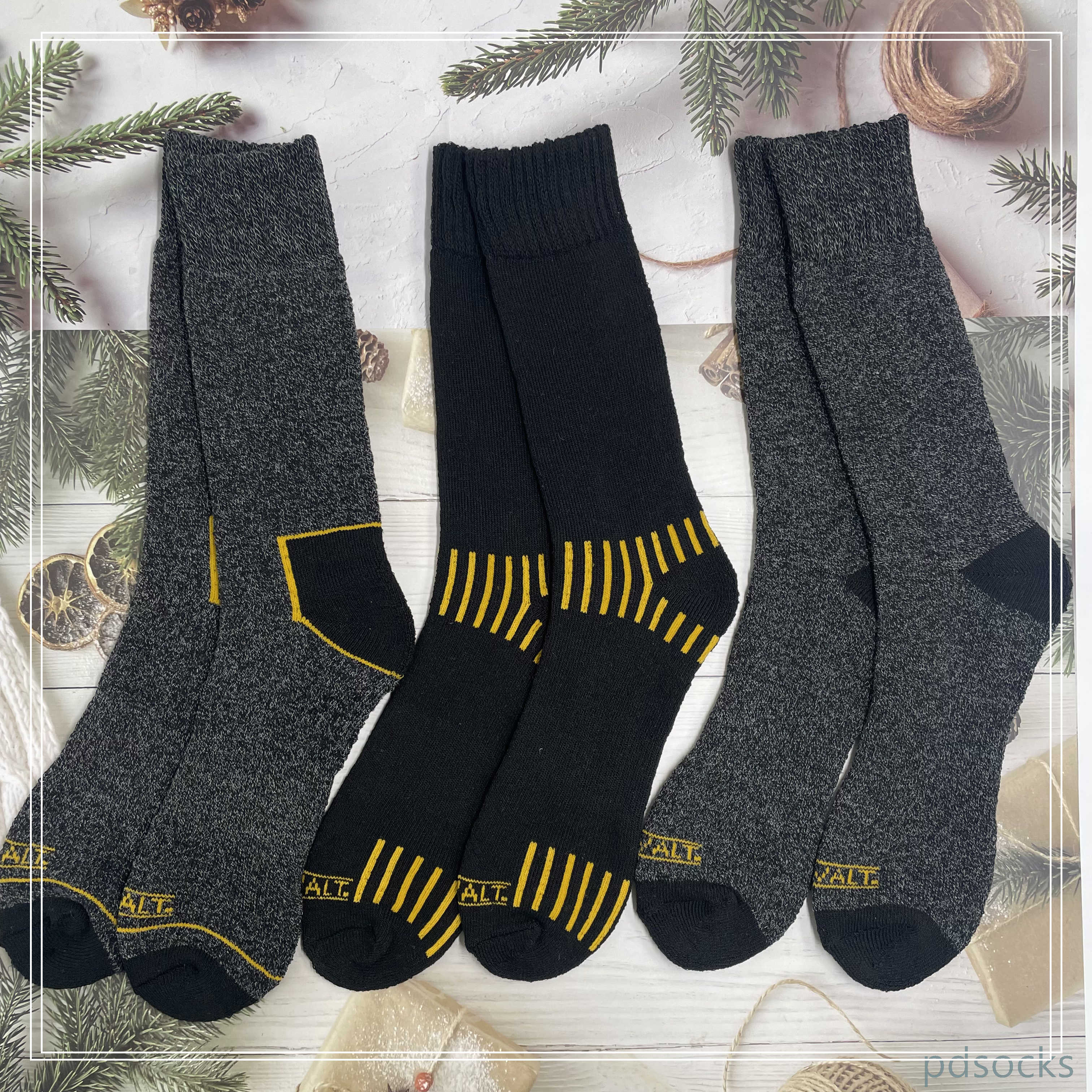 Cutomized hot sale Mens recycled cotton socks work sock 3PK 
