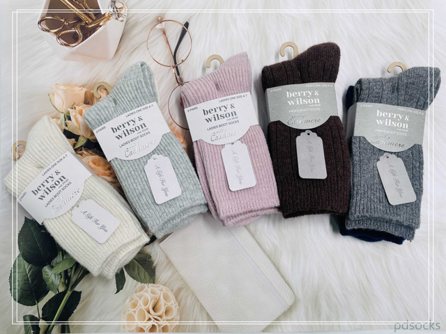 Customized women's mid - calf socks crafted from a blend of wool and cashmere