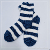 Wholesale super soft microfiber cosy warm sock stripe home sock blue and white 
