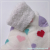 Wholesale hot sale long feather yarn double layer cosy sock heart design home sock fashion women