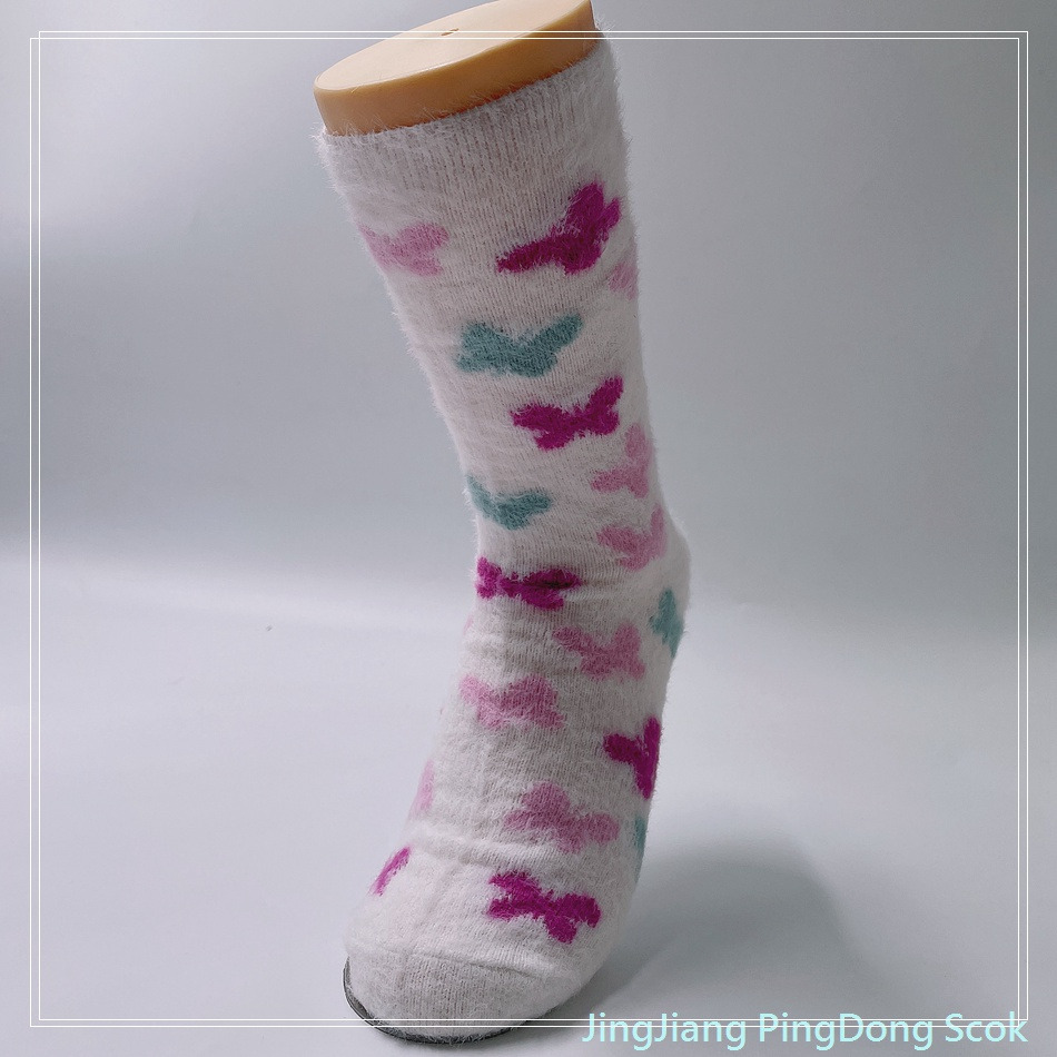 Wholesale hot sale long fleece cosy sock knitted cosy socks fashion warm women sock 