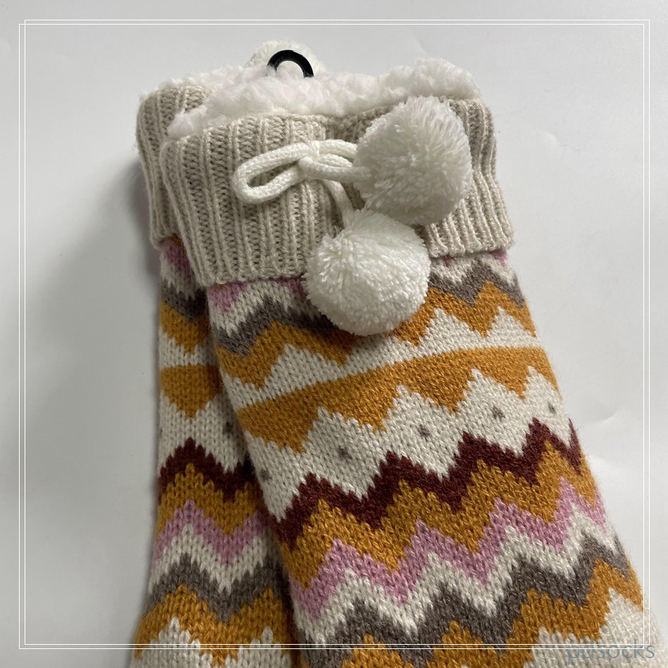 Wholesale fleece slipper socks knitted home socks snowman Cosy Double Layer Floor Socks