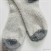 Wholesale super soft long feather yarn cosy sock with shiny threads women sock 