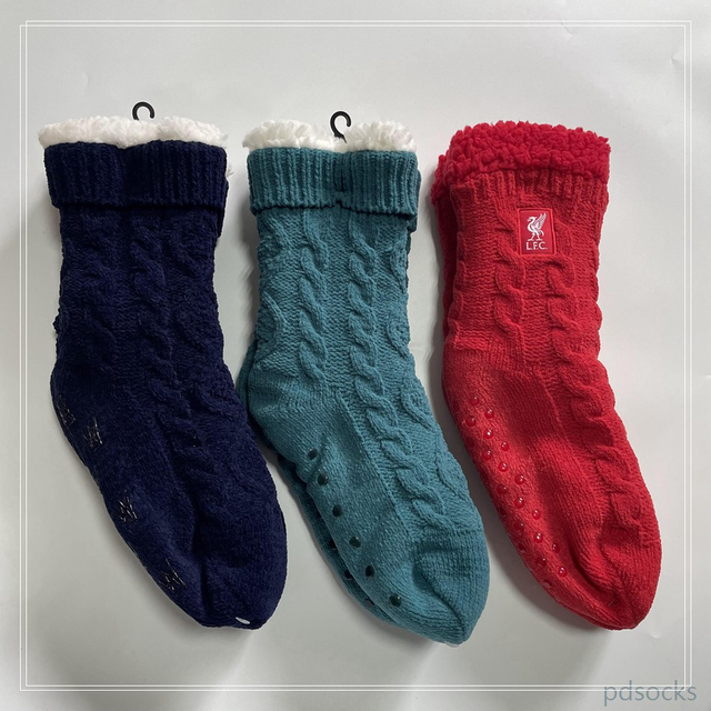 Wholesale chenille Knitted Slipper Home Socks Cosy Double Layer Thick Warm Sock cosy sock 