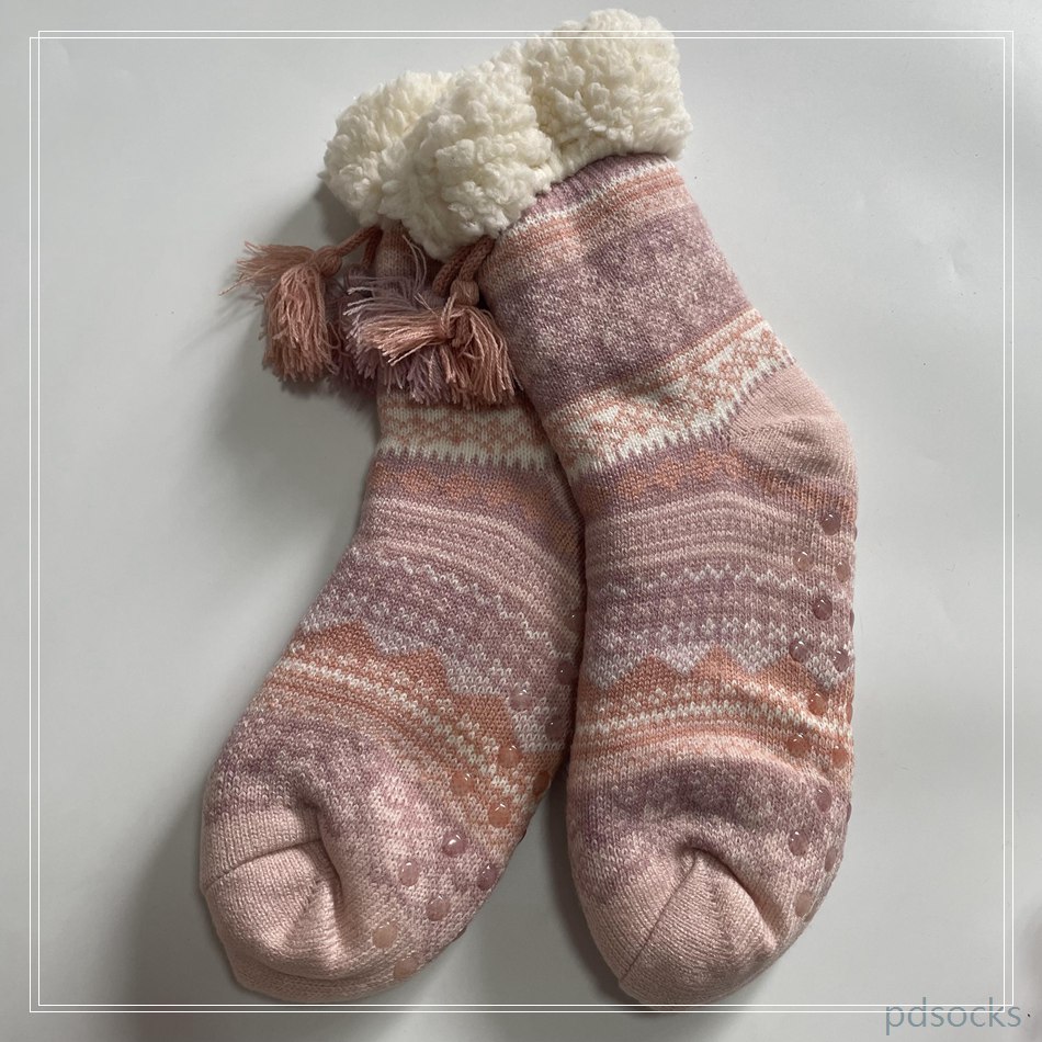 Wholesale hot sale knitted Sherpa sock kids home sock sleep knitted warm sock non-slipper floor socks