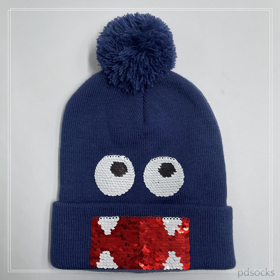 New warm kids cute knitted hat tuque cap accept custom 