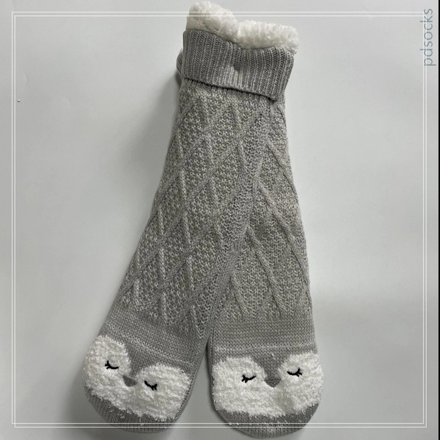 Wholesale lurex yarn knitted home socks Cosy Double Layer Floor Socks slipper sock 