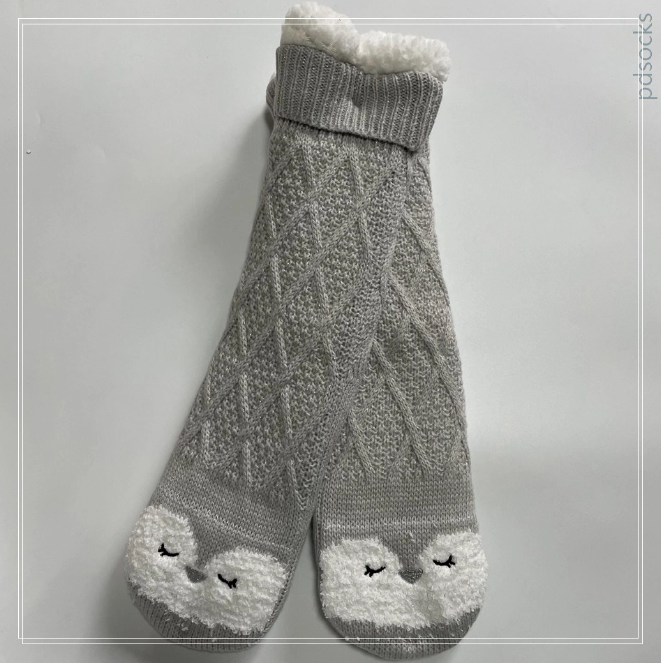 Wholesale lurex yarn knitted home socks Cosy Double Layer Floor Socks slipper sock 