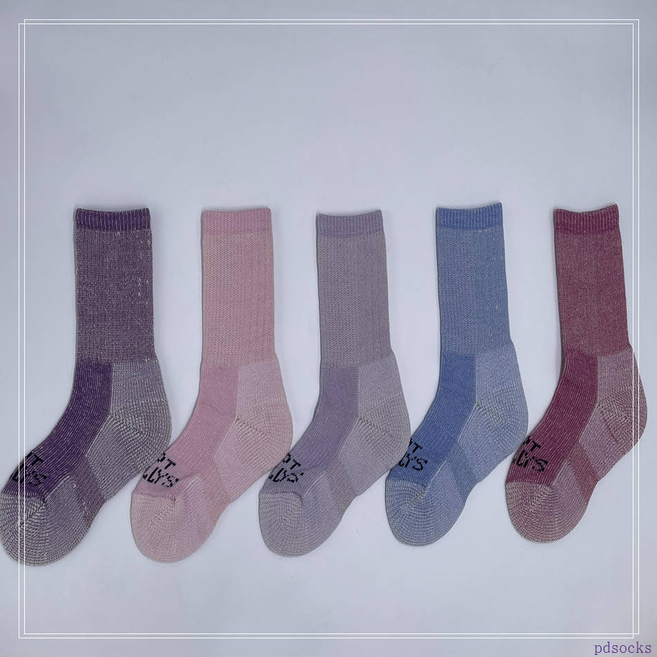 Hot Sale High Quality Reverse Knitted Sock Kids Purple Wool Socks Factory Purple 