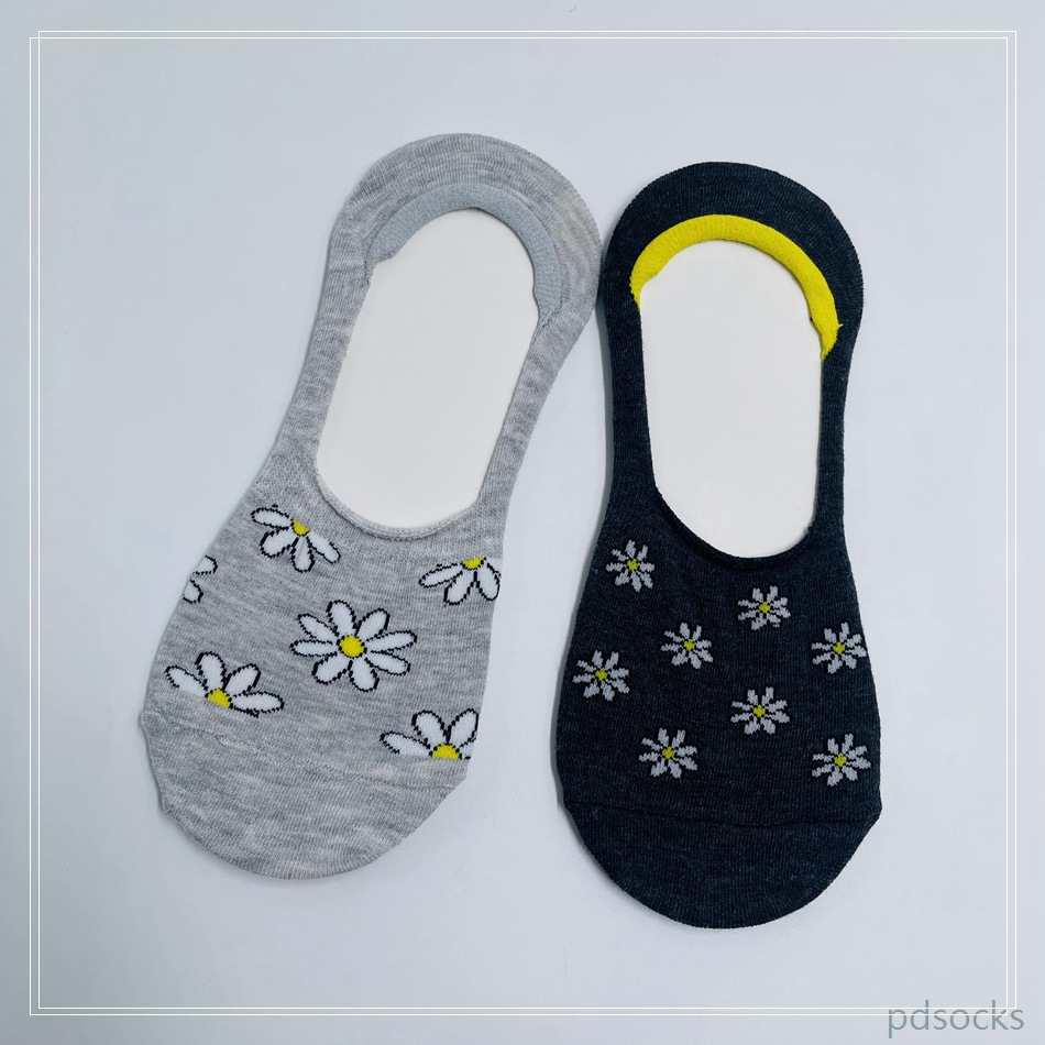 Wholesael adult cotton summer invisible socks girls fashion flower invisible cotton socks
