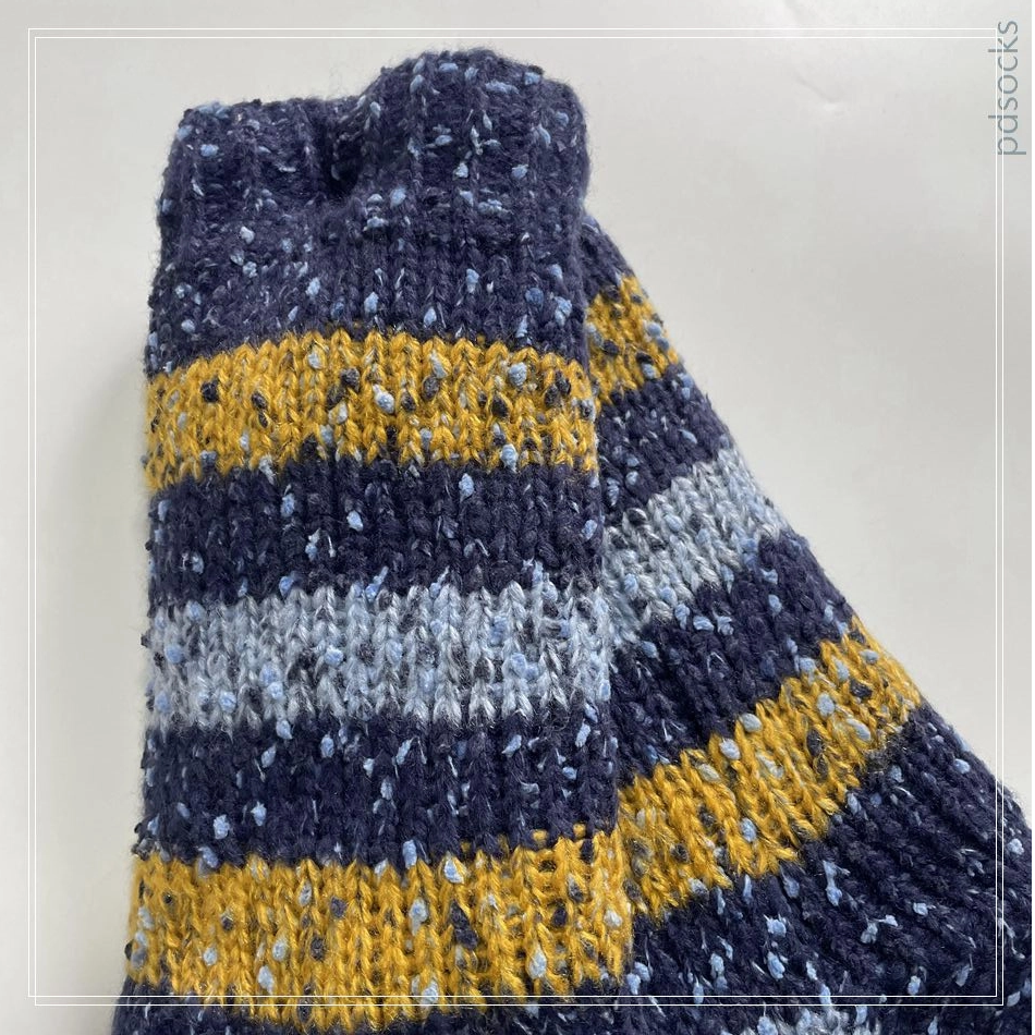 Wholesale colored dot yarn Knitted Slipper Home Socks Cosy Double Layer Thick Warm Sock stripe 