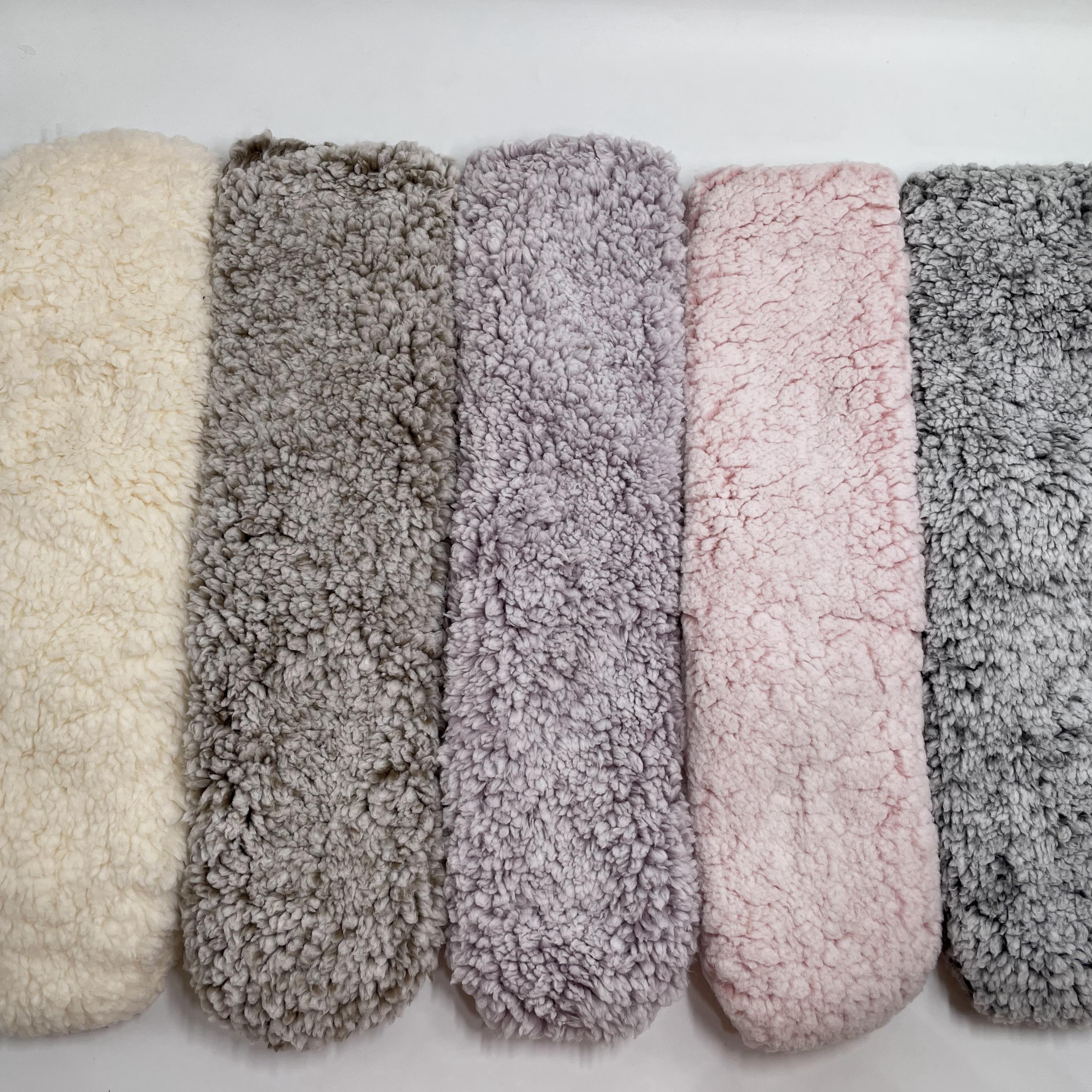 Wholesale colored cotton lining series sherpa thick cotton lining slipper socks