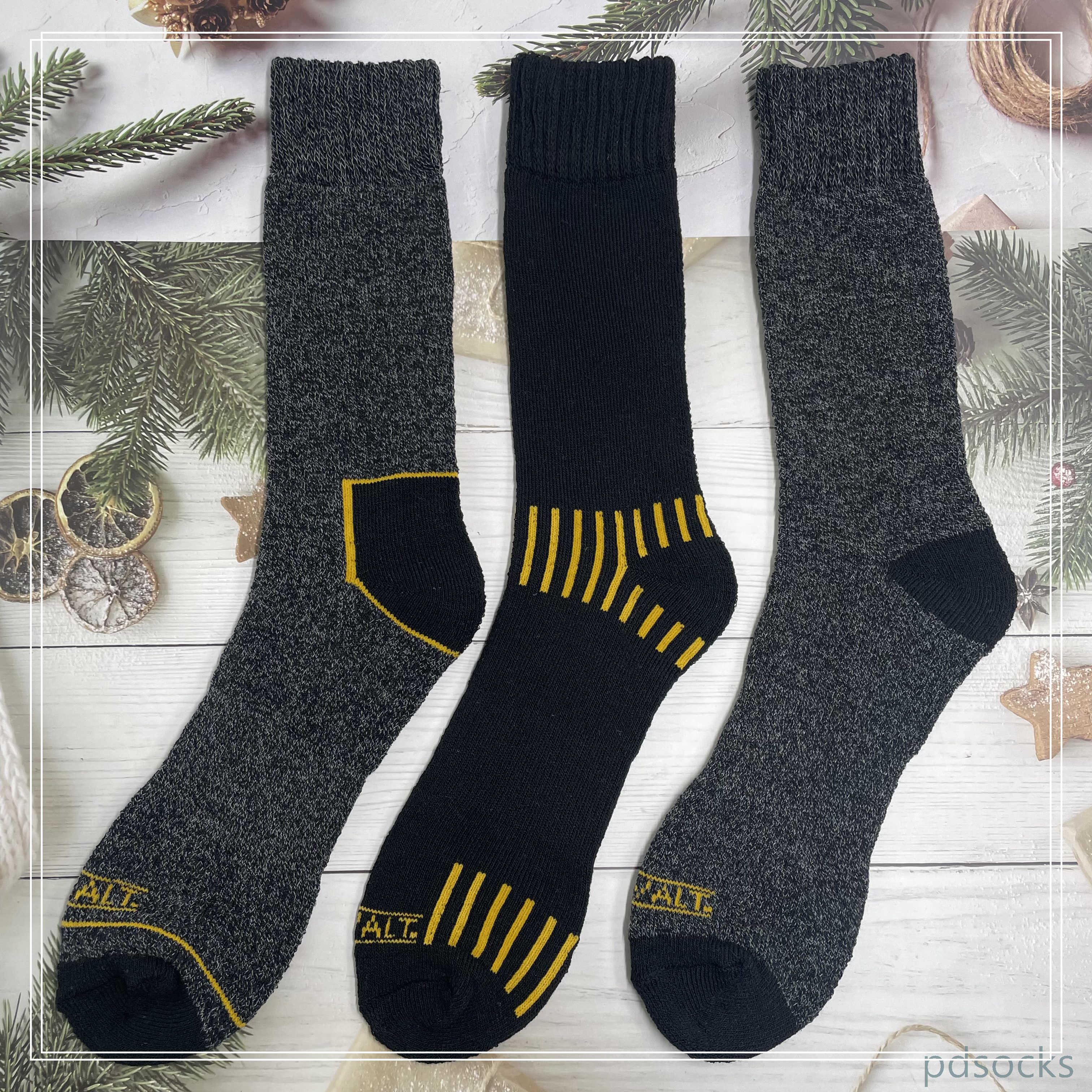 Cutomized hot sale Mens recycled cotton socks work sock 3PK 