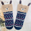 Wholesale bear  thick cotton lining slipper socks Series with fringe 3D cartoon 