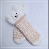 Wholesale bear  thick cotton lining slipper socks Series with fringe 3D cartoon non-slip floor sock 