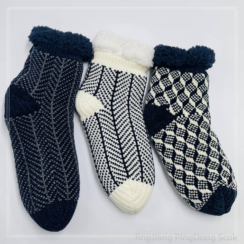 Wholesale chenille Cotton fleece non - slip floor socks home sock cotton fleece socks low cut floor sock 