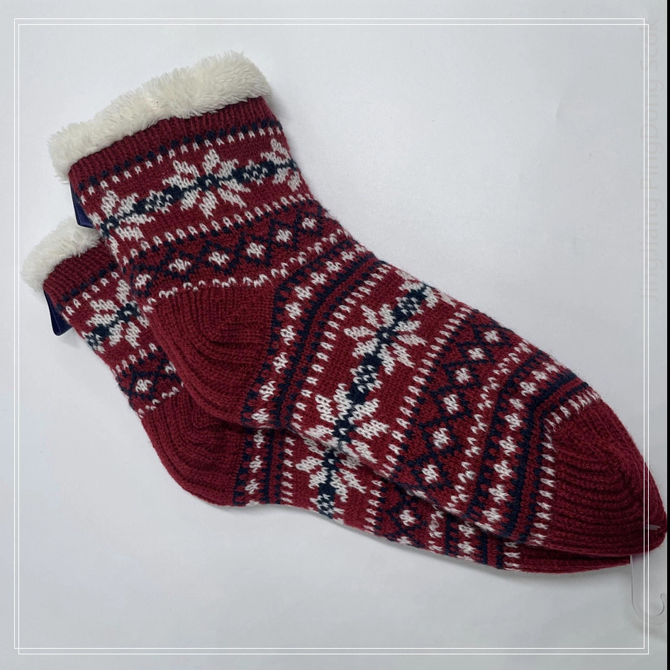 Wholesale double layer cotton fleece Sherpa socks adult indoor sock knitted thermal sock 