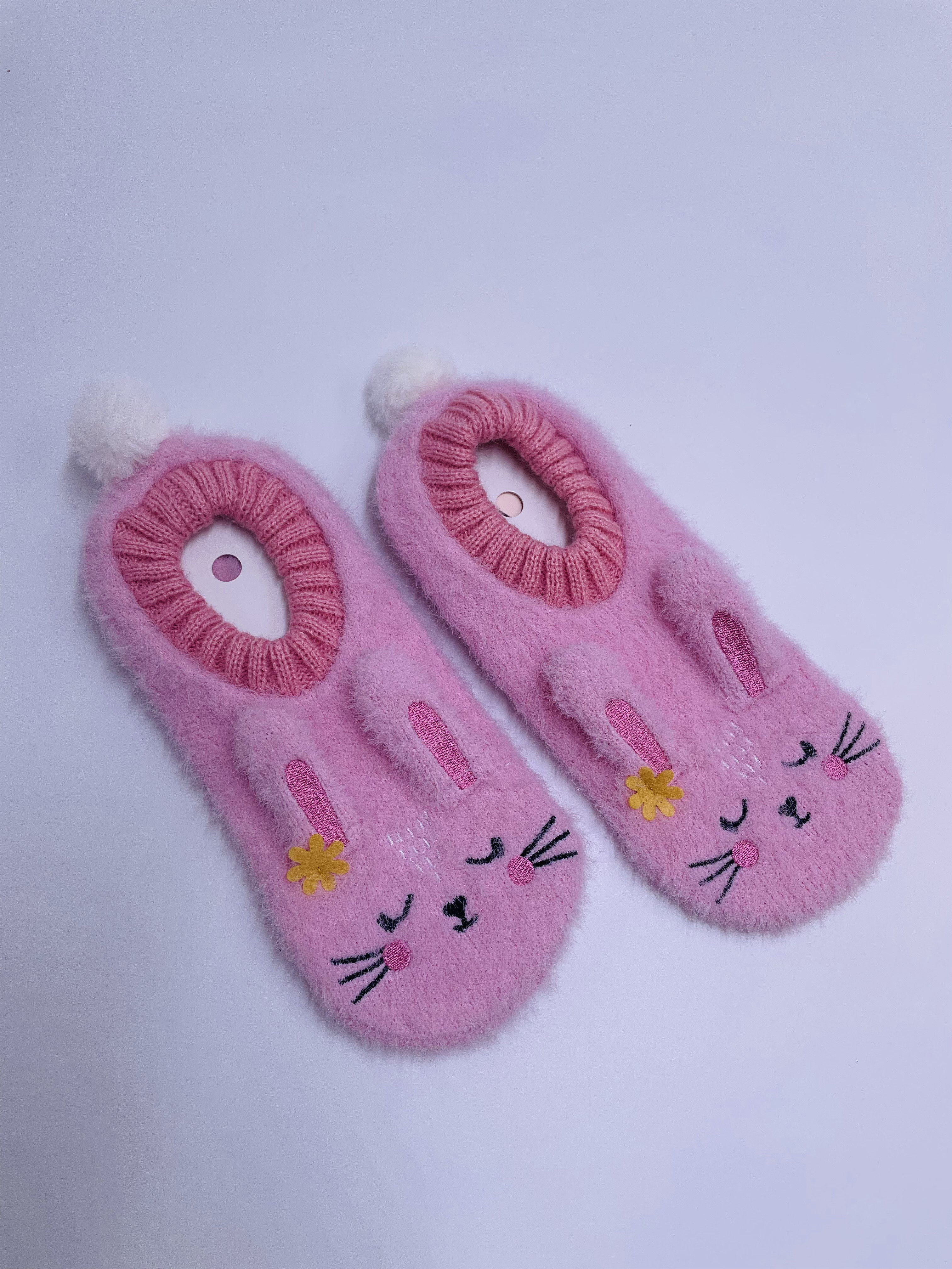 Wholesale home shoes Slipper Sock feather yarn Non-slip Floor Socks Knitted Shoes