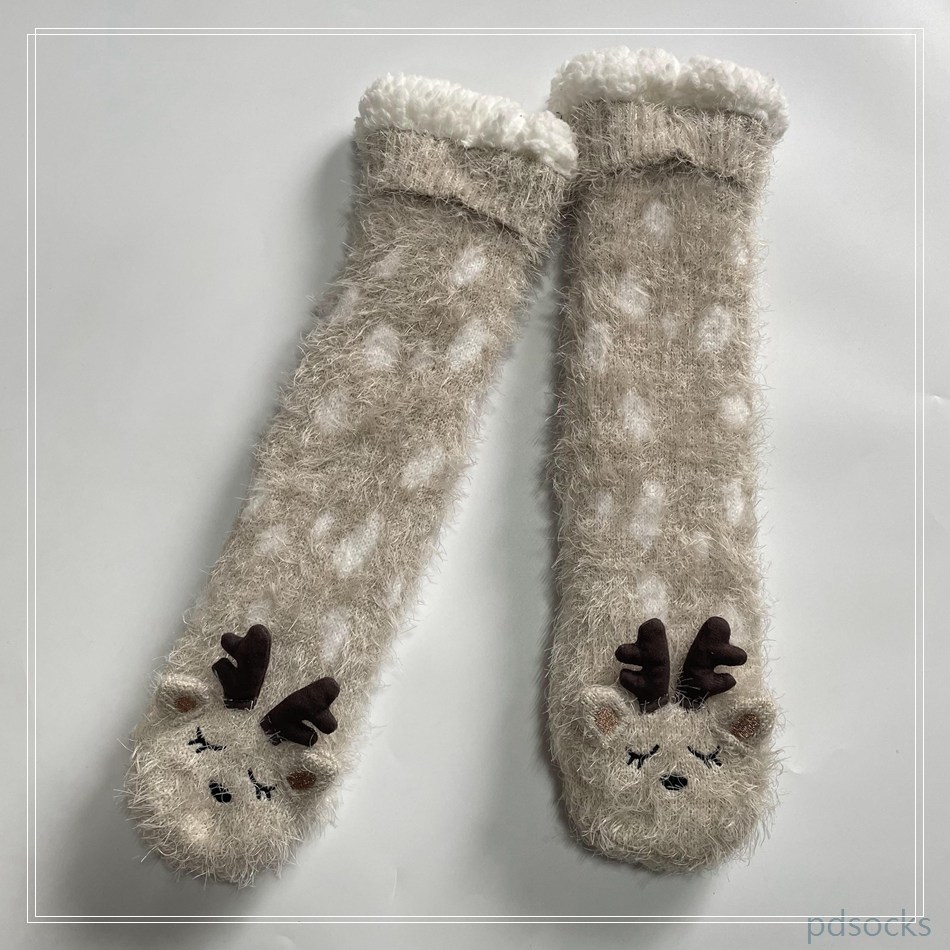 Wholesale Sherpa Socks Long Feather Yarn Cosy Double Layer Floor Socks Home Socks 