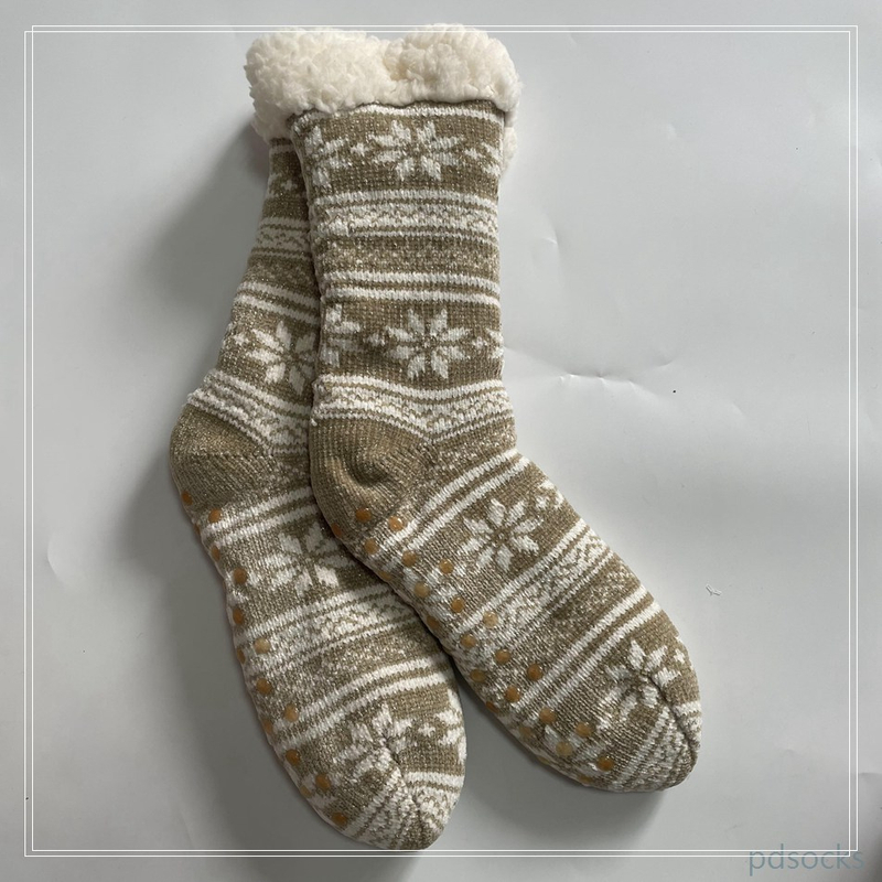 Wholesale chenille knitted Sherpa sock women home sock sleep knitted warm sock non-slipper floor socks