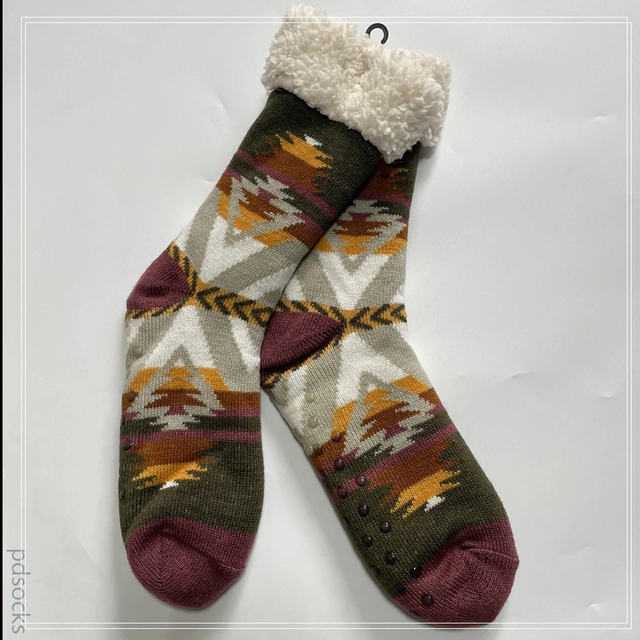 Wholesale Sherpa Socks Lurex Yarn Cosy Double Layer Floor Socks Home Socks Hot sale