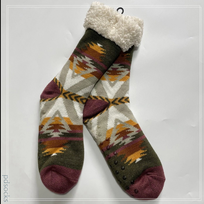 Wholesale Sherpa Socks Lurex Yarn Cosy Double Layer Floor Socks Home Socks Hot sale