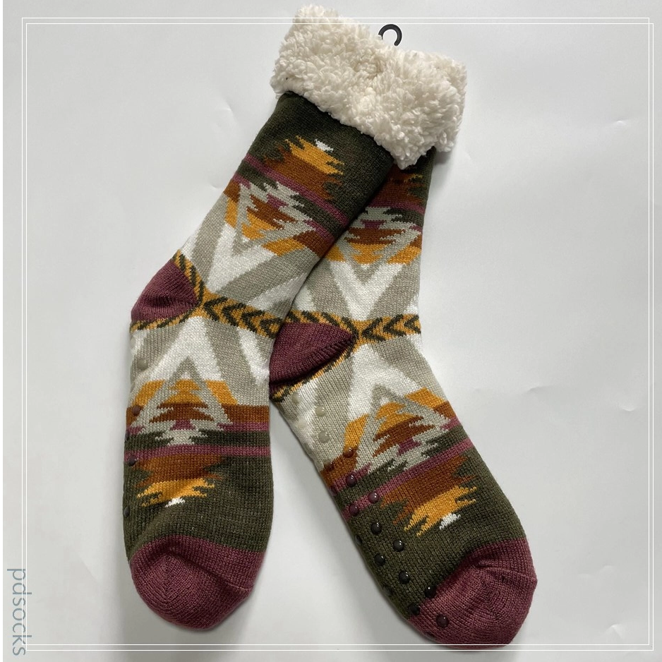 Wholesale Sherpa Socks Lurex Yarn Cosy Double Layer Floor Socks Home Socks Hot sale