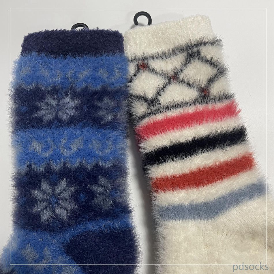Custom and wholesale super soft fleece cosy socks fashion home sock 
