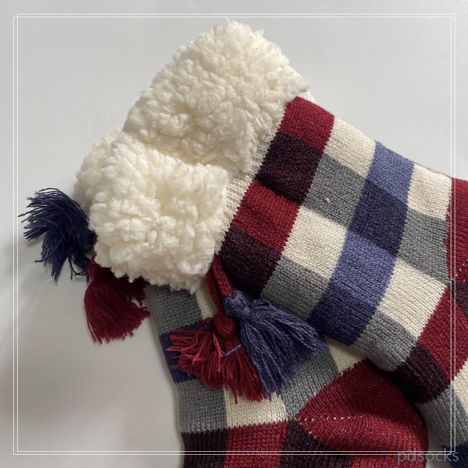 wholesale sherpa socks double layer home socks non-slip winter floor socks 
