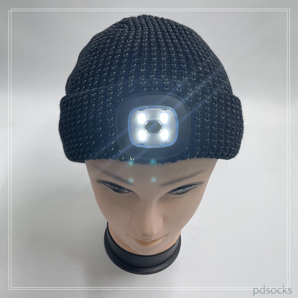 New warm ski cap with lights accept custom 