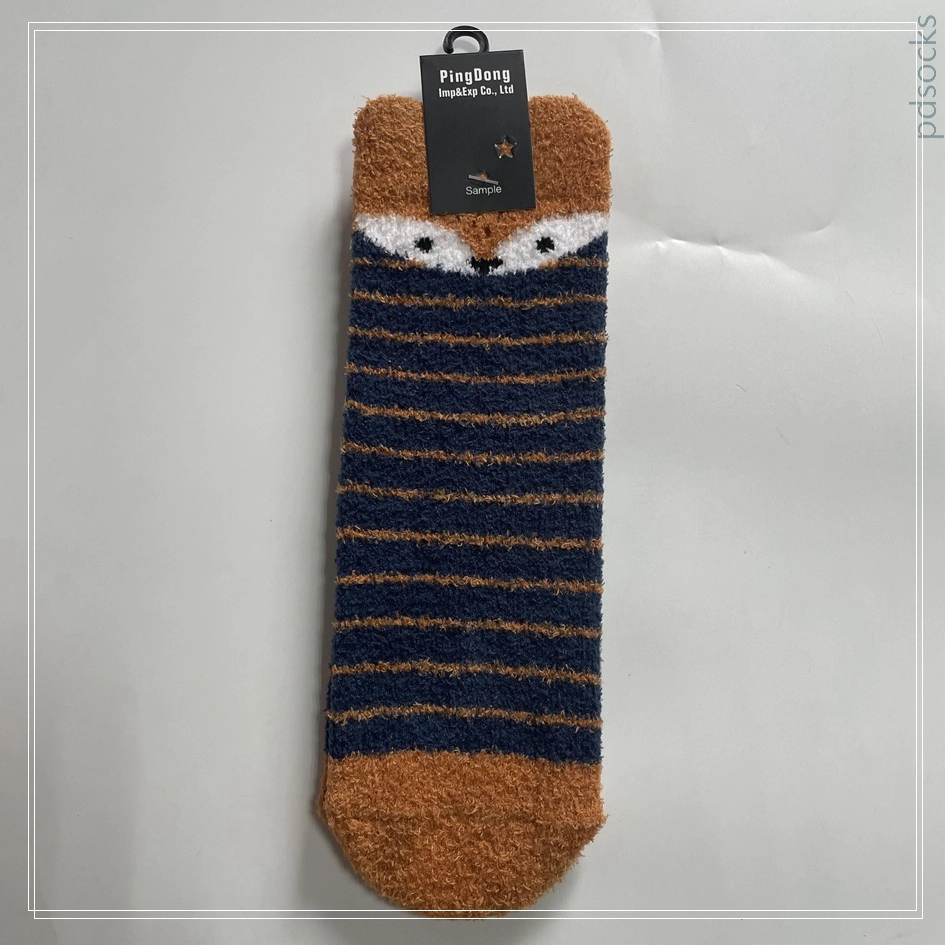 Wholesale kids non-slip cosy socks home sock cosy sock stripe cartoon cute child cosy socks 