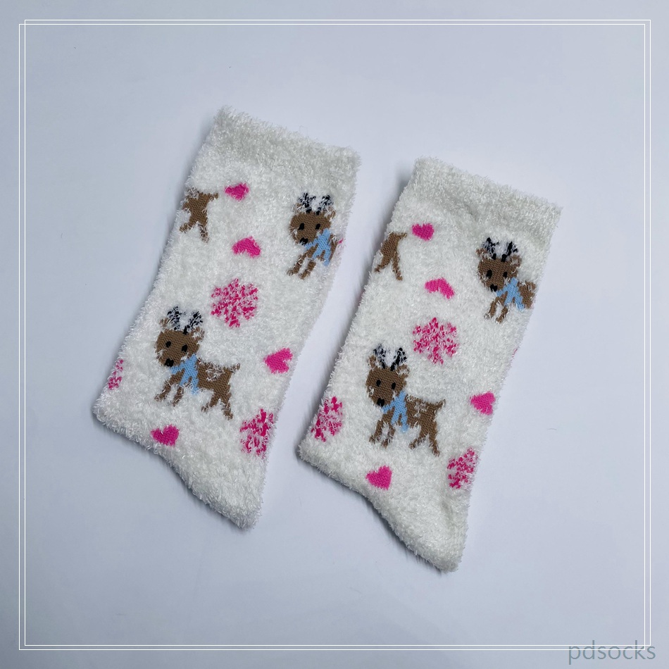 Wholesale long feather yarn Cosy Socks Home Socks fuzzy sock deer