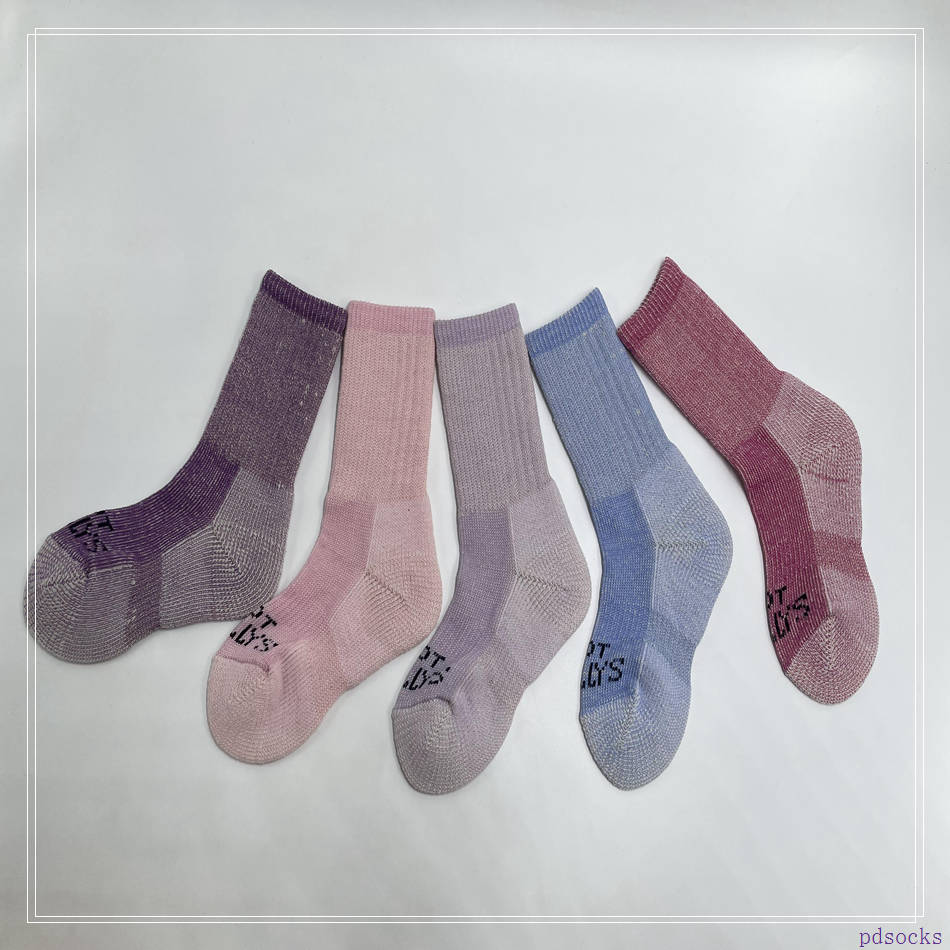 Hot Sale High Quality Reverse Knitted Sock Kids Purple Wool Socks Factory Purple 