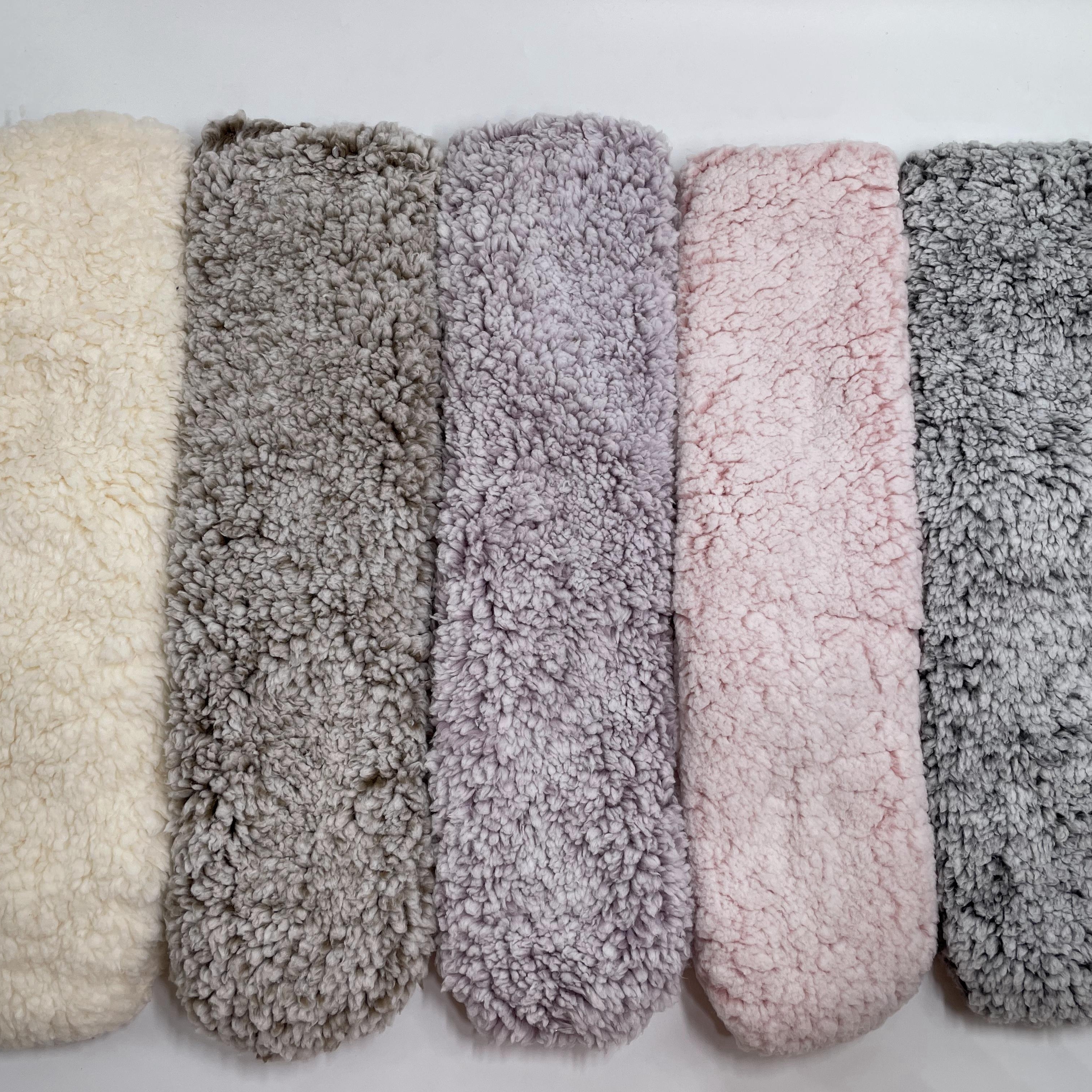Wholesale colored cotton lining series sherpa thick cotton lining slipper socks