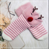Wholesale sherpa thick cotton lining slipper socks Series with fringe 3D cartoon 