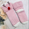 Wholesale sherpa thick cotton lining slipper socks Series with fringe 3D cartoon 