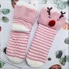 Wholesale sherpa thick cotton lining slipper socks Series with fringe 3D cartoon 